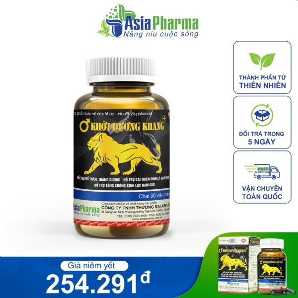 Khởi dương khang - Hổ trợ bổ thận, tráng dương, hỗ trợ cải thiện sinh lý nam giới, hỗ trợ tăng cường sinh lực nam giới.