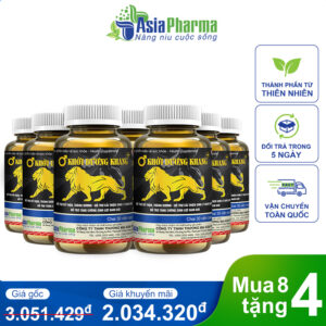 Mua 8 tặng 4 - Khởi Dương Khang Bổ thận tráng dương, tăng cường sinh lực và sinh lý nam Asia Pharma - Hộp 30 viên