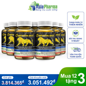 Mua 12 tặng 3 - Khởi Dương Khang Bổ thận tráng dương, tăng cường sinh lực và sinh lý nam Asia Pharma - Hộp 30 viên