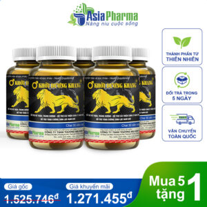Mua 5 tặng 1 - Khởi Dương Khang Bổ thận tráng dương, tăng cường sinh lực và sinh lý nam Asia Pharma - Hộp 30 viên